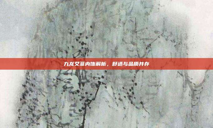 九龙艾菲内饰解析，舒适与品质并存