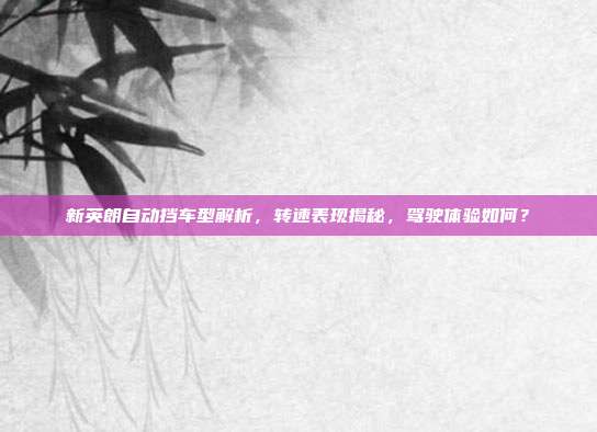 新英朗自动挡车型解析，转速表现揭秘，驾驶体验如何？