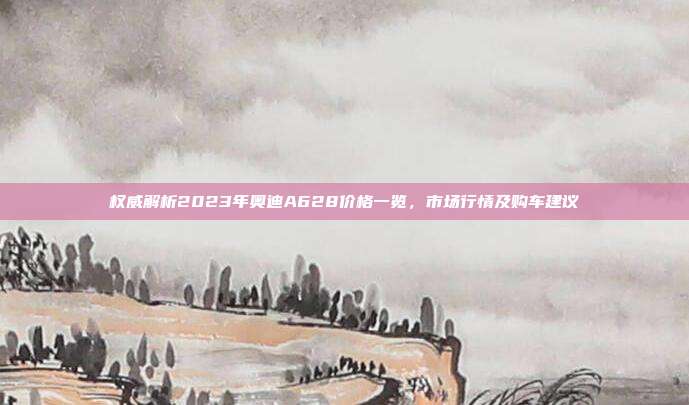 权威解析2023年奥迪A628价格一览，市场行情及购车建议