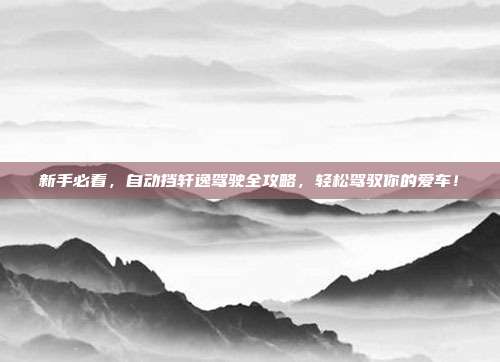 新手必看，自动挡轩逸驾驶全攻略，轻松驾驭你的爱车！