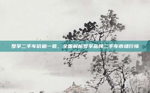 罗孚二手车价格一览，全面解析罗孚品牌二手车市场行情