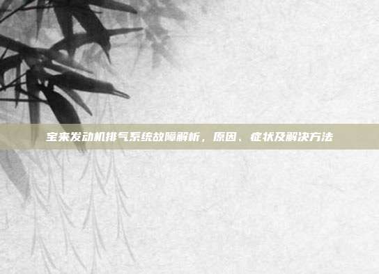 宝来发动机排气系统故障解析，原因、症状及解决方法