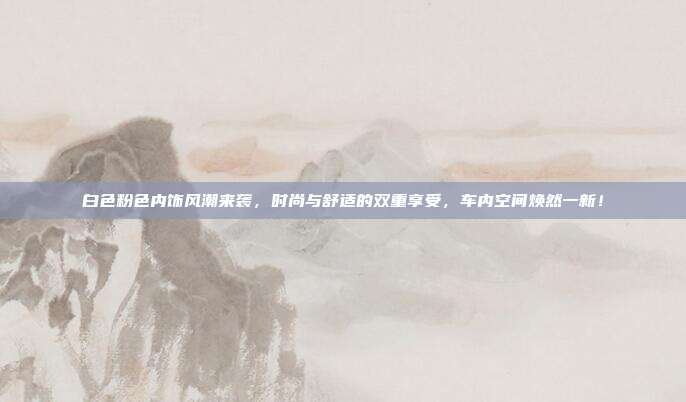 白色粉色内饰风潮来袭，时尚与舒适的双重享受，车内空间焕然一新！