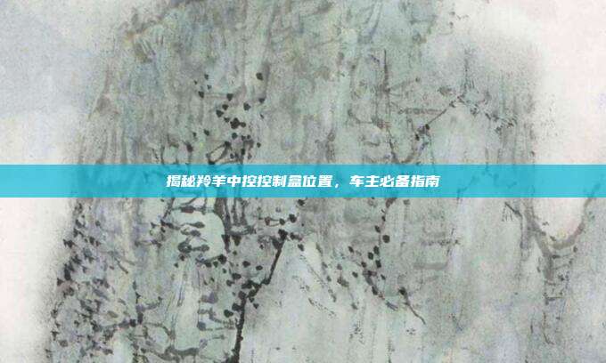 揭秘羚羊中控控制盒位置，车主必备指南