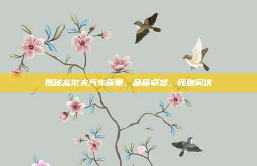 揭秘高尔夫汽车质量，品质卓越，领跑同侪