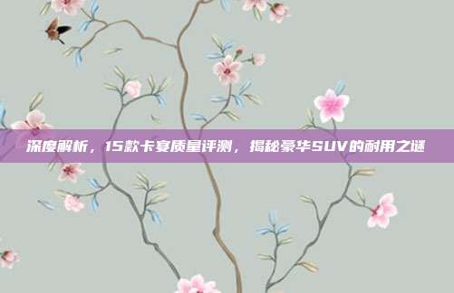 深度解析，15款卡宴质量评测，揭秘豪华SUV的耐用之谜