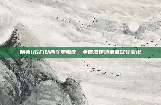 哈弗H6自动挡车型解读，全面满足消费者驾驶需求