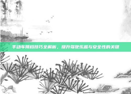手动车降档技巧全解析，提升驾驶乐趣与安全性的关键
