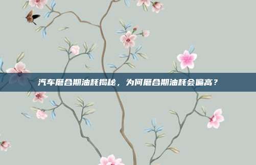 汽车磨合期油耗揭秘，为何磨合期油耗会偏高？