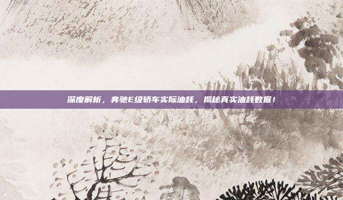 深度解析，奔驰E级轿车实际油耗，揭秘真实油耗数据！