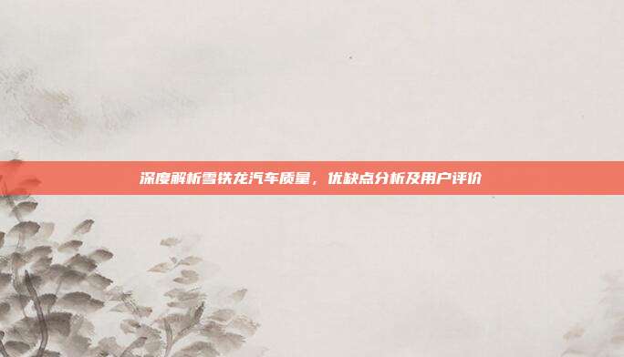 深度解析雪铁龙汽车质量，优缺点分析及用户评价