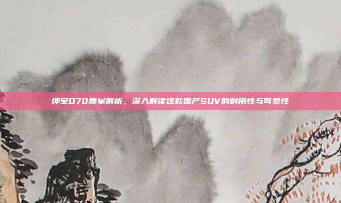 绅宝D70质量解析，深入解读这款国产SUV的耐用性与可靠性