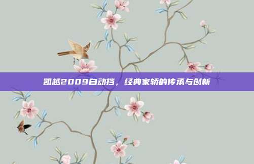 凯越2009自动挡，经典家轿的传承与创新