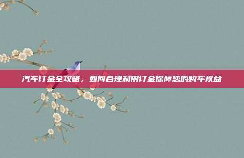 汽车订金全攻略，如何合理利用订金保障您的购车权益