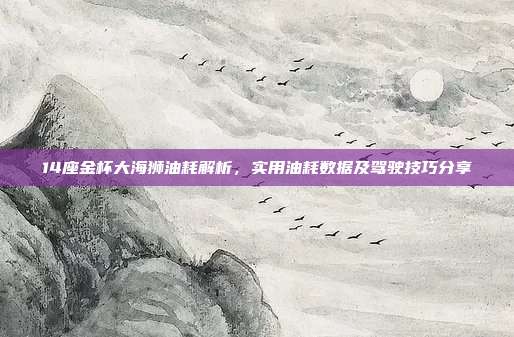 14座金杯大海狮油耗解析，实用油耗数据及驾驶技巧分享