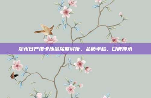 郑州日产皮卡质量深度解析，品质卓越，口碑传承
