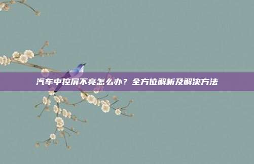 汽车中控屏不亮怎么办？全方位解析及解决方法