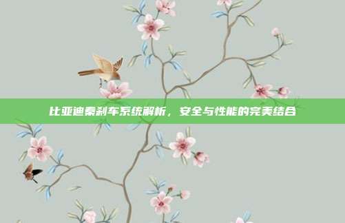 比亚迪秦刹车系统解析，安全与性能的完美结合