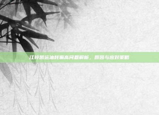 江铃凯运油耗偏高问题解析，原因与应对策略