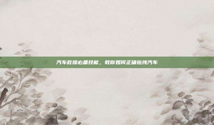 汽车救援必备技能，教你如何正确拖拽汽车