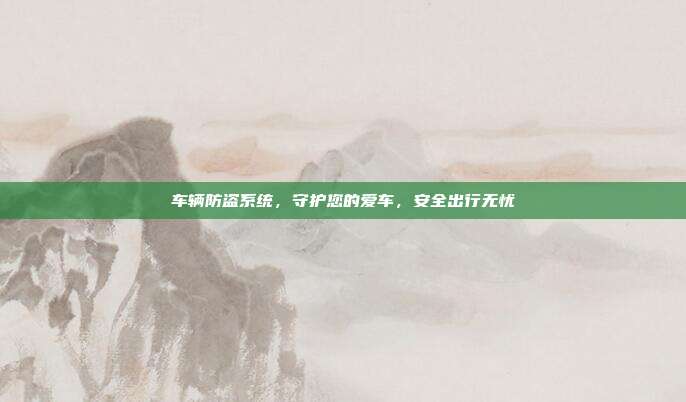 车辆防盗系统，守护您的爱车，安全出行无忧
