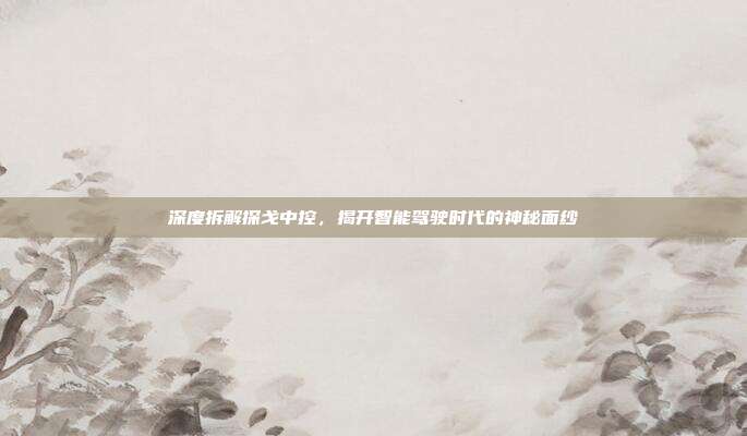 深度拆解探戈中控，揭开智能驾驶时代的神秘面纱