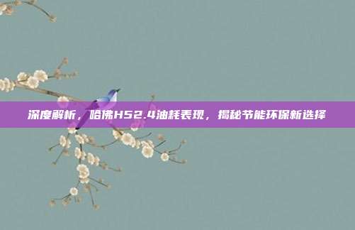 深度解析，哈佛H52.4油耗表现，揭秘节能环保新选择