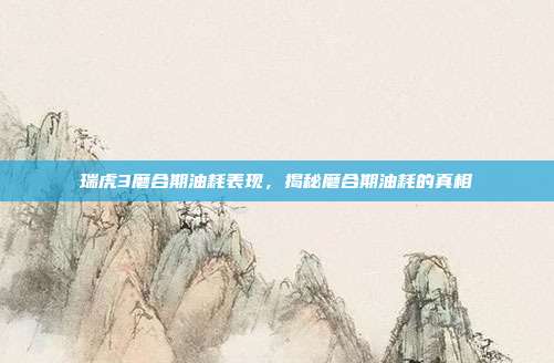 瑞虎3磨合期油耗表现，揭秘磨合期油耗的真相