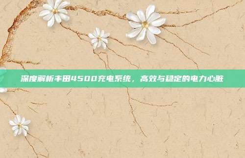 深度解析丰田4500充电系统，高效与稳定的电力心脏