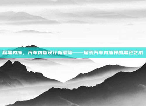 粽黑内饰，汽车内饰设计新潮流——探索汽车内饰界的黑色艺术