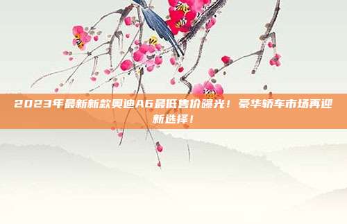 2023年最新新款奥迪A6最低售价曝光！豪华轿车市场再迎新选择！
