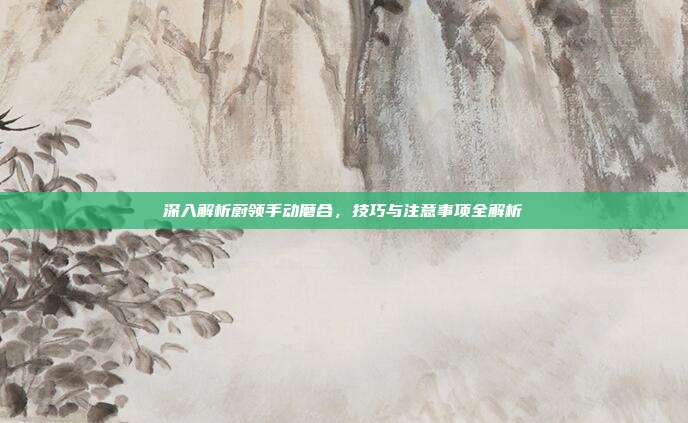 深入解析蔚领手动磨合，技巧与注意事项全解析