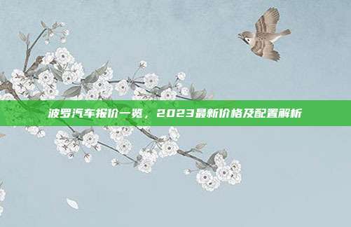 波罗汽车报价一览，2023最新价格及配置解析