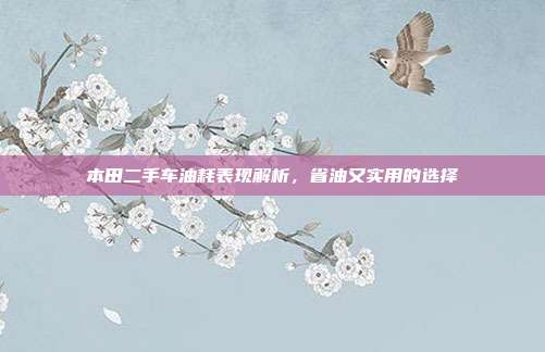 本田二手车油耗表现解析，省油又实用的选择