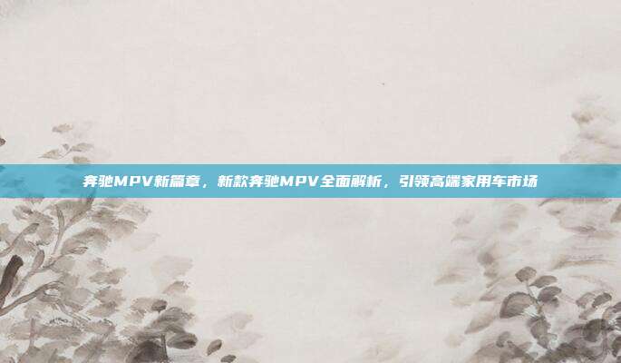 奔驰MPV新篇章，新款奔驰MPV全面解析，引领高端家用车市场