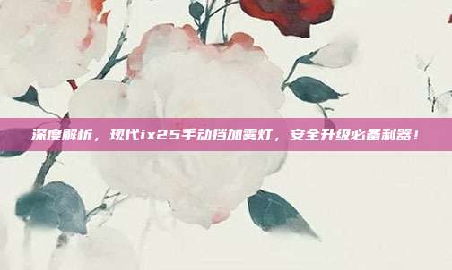 深度解析，现代ix25手动挡加雾灯，安全升级必备利器！