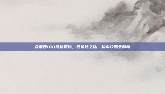 众泰云100价格揭秘，性价比之选，购车攻略全解析