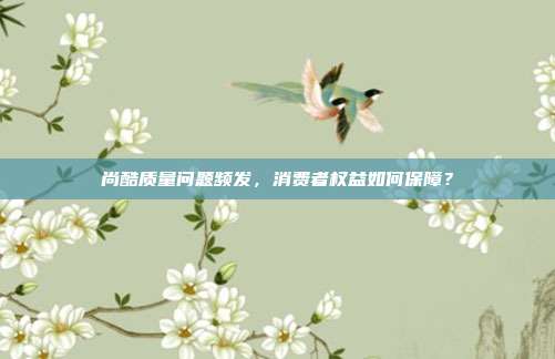尚酷质量问题频发，消费者权益如何保障？