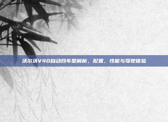 沃尔沃V40自动挡车型解析，配置、性能与驾驶体验