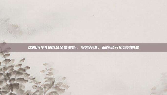 沈阳汽车4S市场全景解析，服务升级，品牌多元化趋势明显