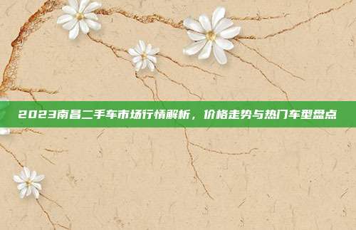 2023南昌二手车市场行情解析，价格走势与热门车型盘点