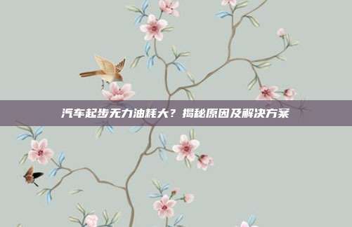 汽车起步无力油耗大？揭秘原因及解决方案