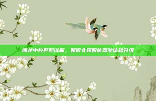 凯越中控匹配详解，如何实现智能驾驶体验升级
