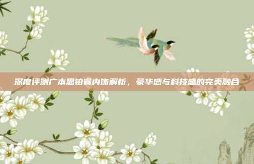 深度评测广本思铂睿内饰解析，豪华感与科技感的完美融合
