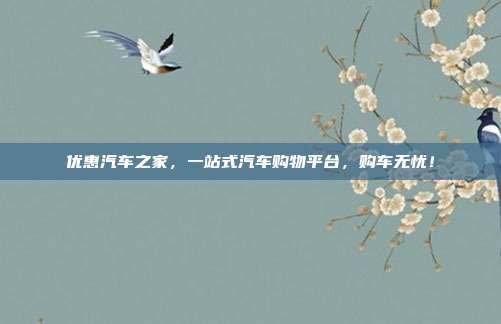 优惠汽车之家，一站式汽车购物平台，购车无忧！