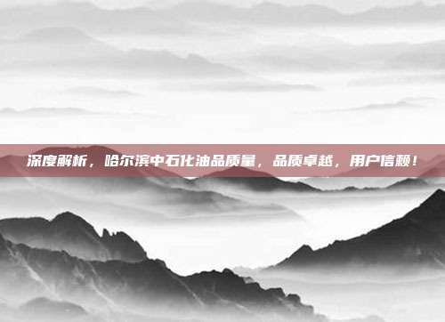 深度解析，哈尔滨中石化油品质量，品质卓越，用户信赖！