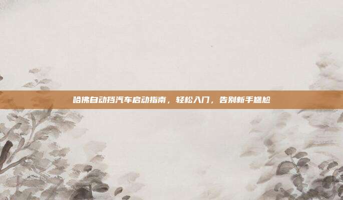哈佛自动挡汽车启动指南，轻松入门，告别新手尴尬