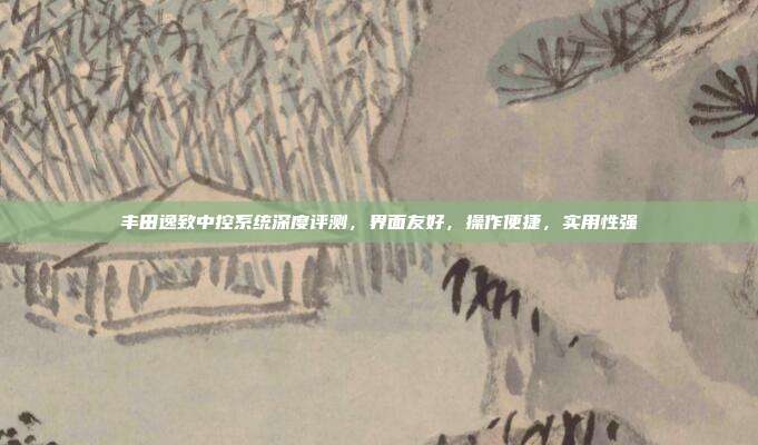 丰田逸致中控系统深度评测，界面友好，操作便捷，实用性强
