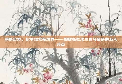 焕新出发，尽享驾驶新境界——揭秘新款汉兰达乌金灰的五大亮点