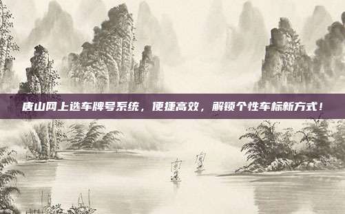 唐山网上选车牌号系统，便捷高效，解锁个性车标新方式！